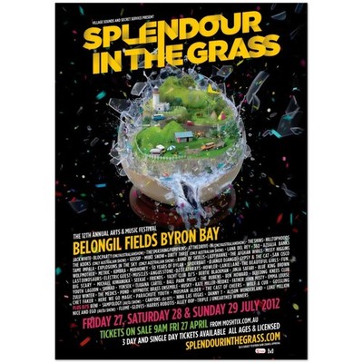 Poster for Splendour in the Grass Belongil Fields Byron Bay Music Festival 2012