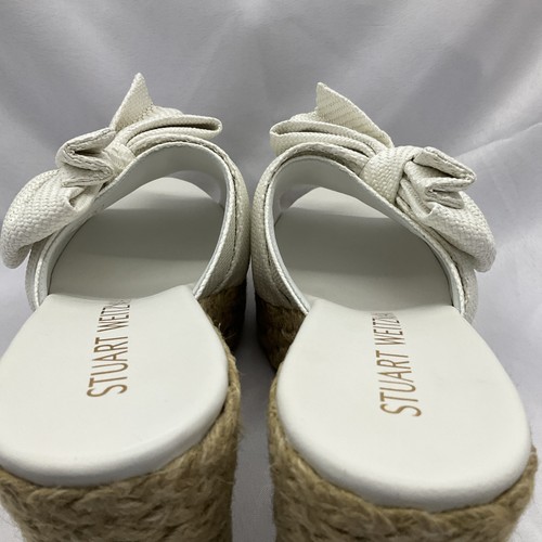 Stuart Weitzman Loveknot Espadrille Wedge Slide Raffia Size 9.5 NEW - Picture 7 of 17