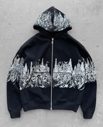 NEW Warren Lotas ‘Kingdom Castle’ Zip Up Jacket Size LARGE - product listing photo