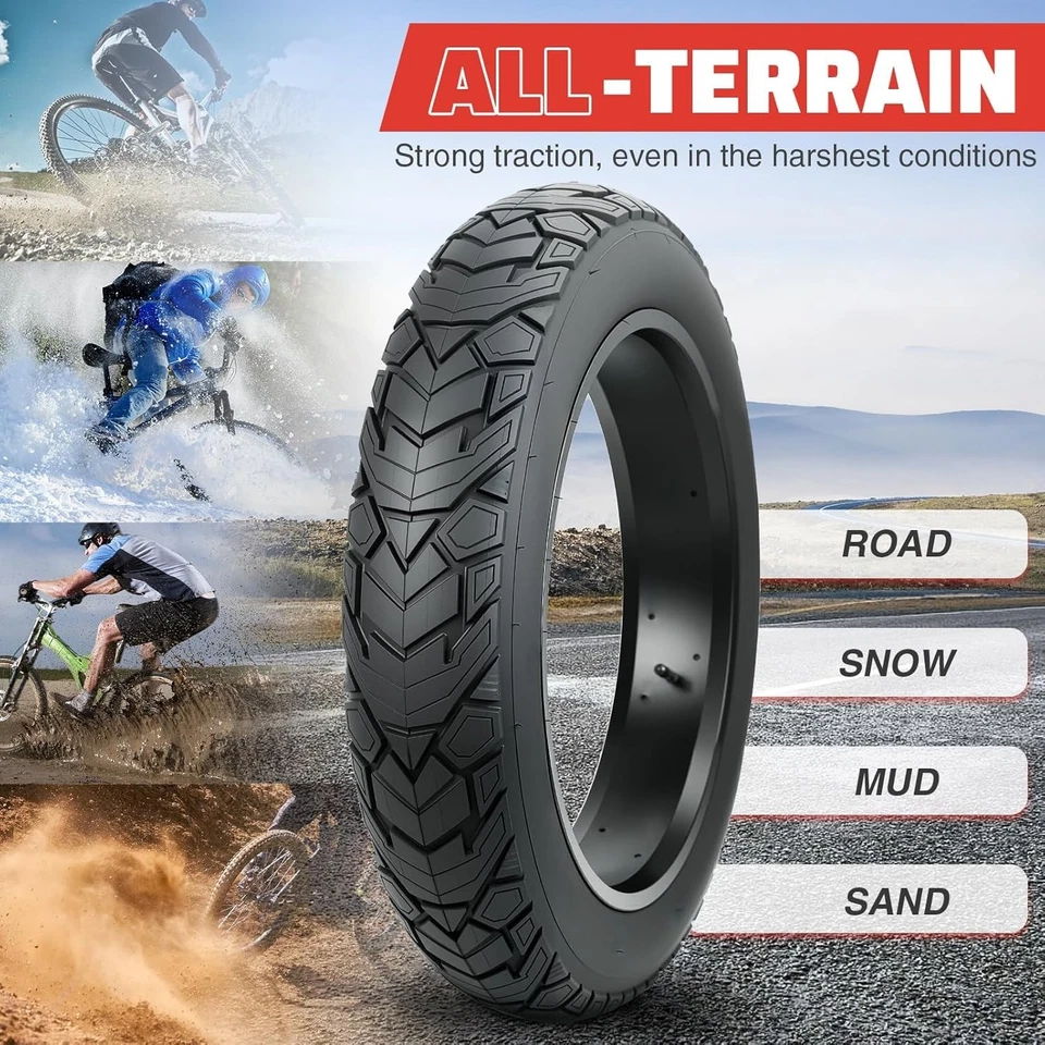 20 x 4.0 E-Bike Tire 2Pack Fat Tire High Performance Fat White Wall Tire Folding - Image 4 of 4