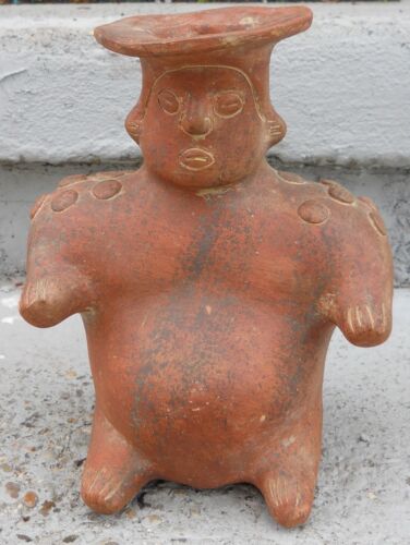 Mayan Aztec God Clay Statue Terracota Mexican Folk Art Pottery * FREE SHIPPING!!