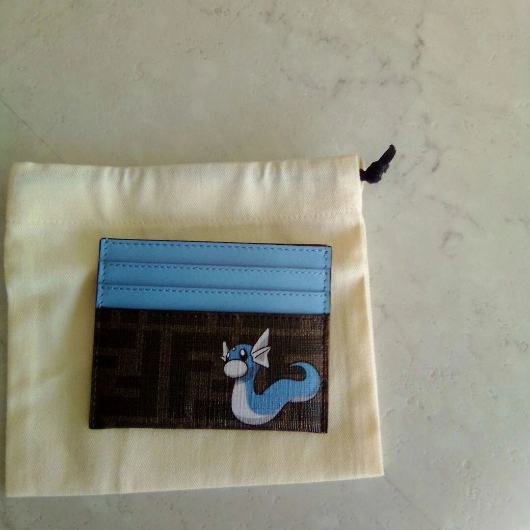 Fendi x FRGMT x Pokemon FF Fabric Card Holder Brown