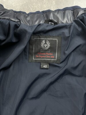 Belstaff Silver Label Womens Navy Blue Down Puffer Jacket Size 42