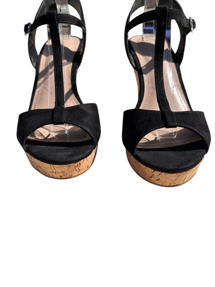 Zapatos Charles by Charles David para mujer de tacón de cuña negros de gamuza sintética corcho talla 9,5 Foto 2 de 4