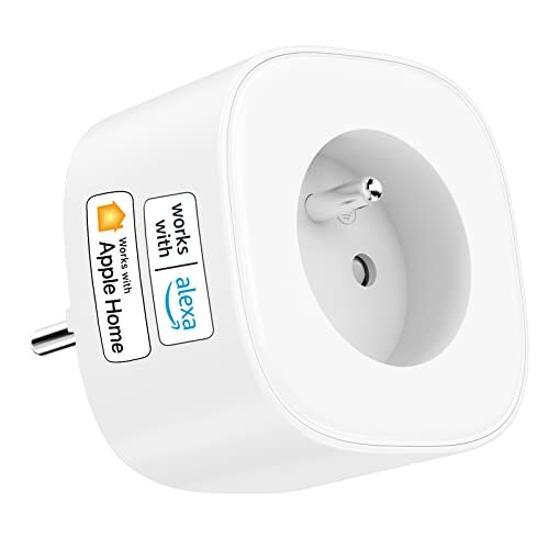 Meross Presa WiFi collegata, presa intelligente con controllo vocale, (L2H)