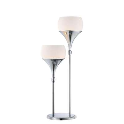 Lite Source 2-Lite Table Lamp, Polished, Frosted Glass Shade - LS-22225