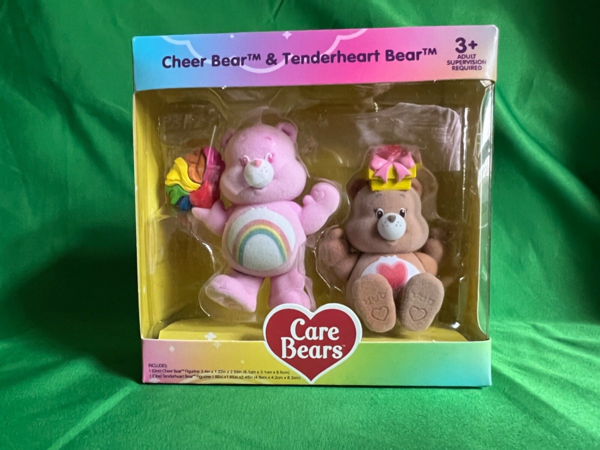 Care Bears 2024 Flocked Figures Pack Of Cheer Tenderheart bear