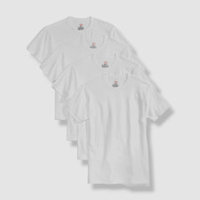 40 Hanes Platinum Men White 4-Pack Stretch Crew-Neck Undershirt T-Shirt Size S