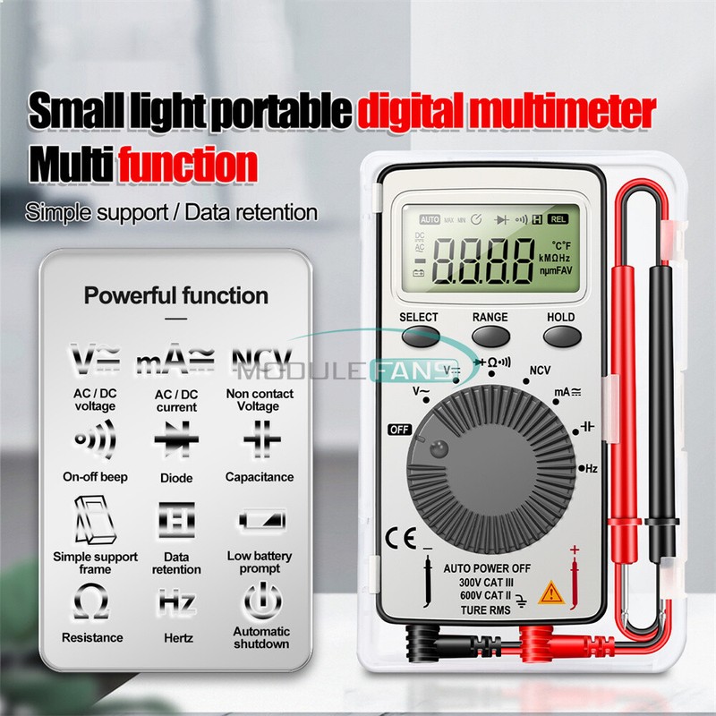 ANENG AN101 LCD Digital Multimeter AC/DC Resistance Voltmeter Ammeter Ohm Meter