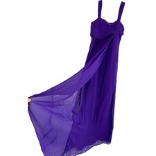 Davids Bridal Junior Girls Bridesmaid Size 16 Dress Purple Bling Wrap 6354 NWT