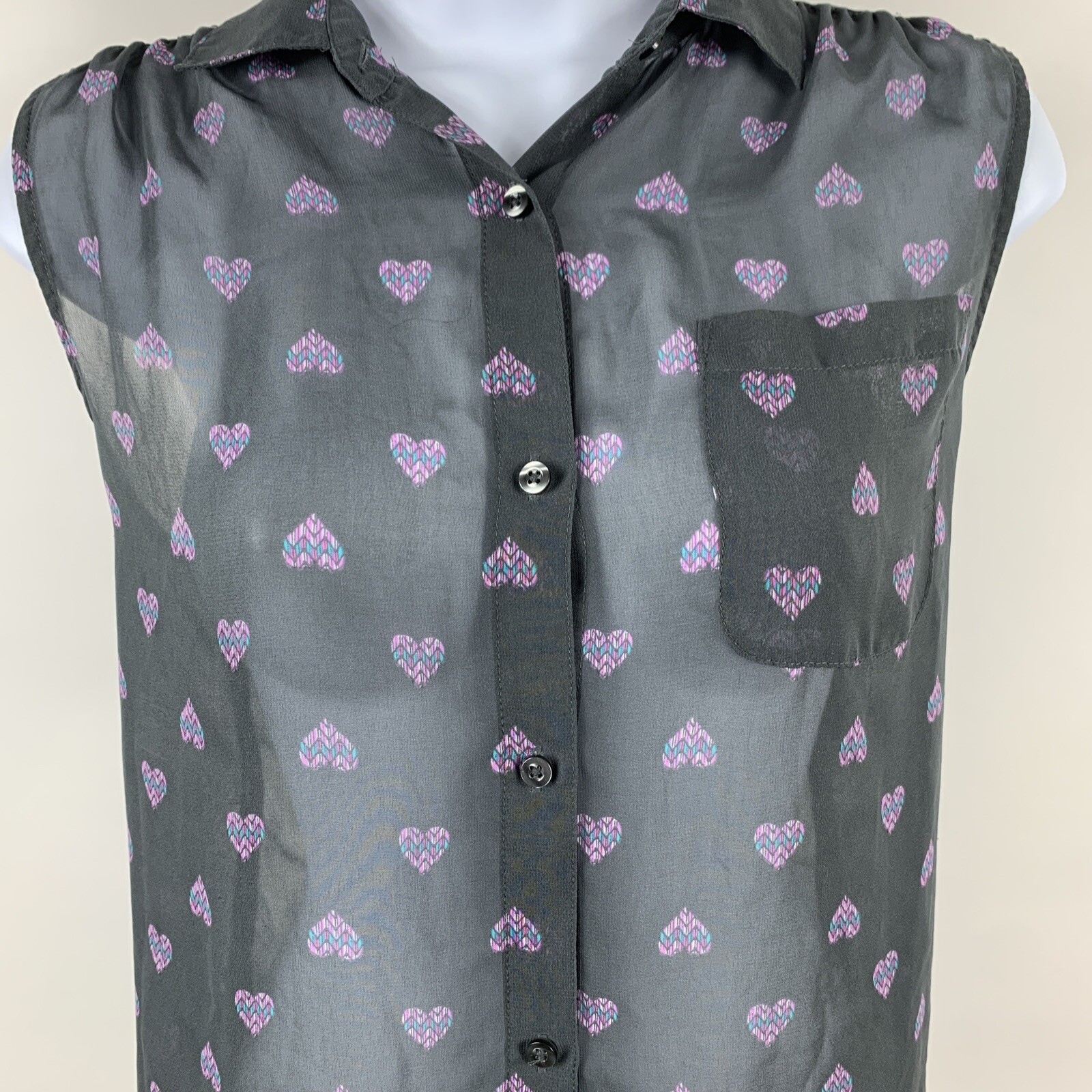 American Eagle Shirt Medium Button Down Sleeveles… - image 5