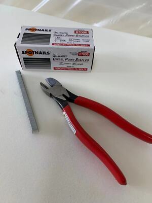 71 Series 22 GA 3/8'' Crown 3/8'' Leg Staples + C.S. Osborne # 91 Cutting Nippers