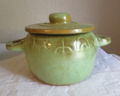 Frankoma Wagon Wheel Sugar bowl  Prairie Green Ada Clay