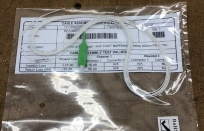 Fiber Optic pigtail 3 meter SCA 900um simplex White - SCA09B3PV