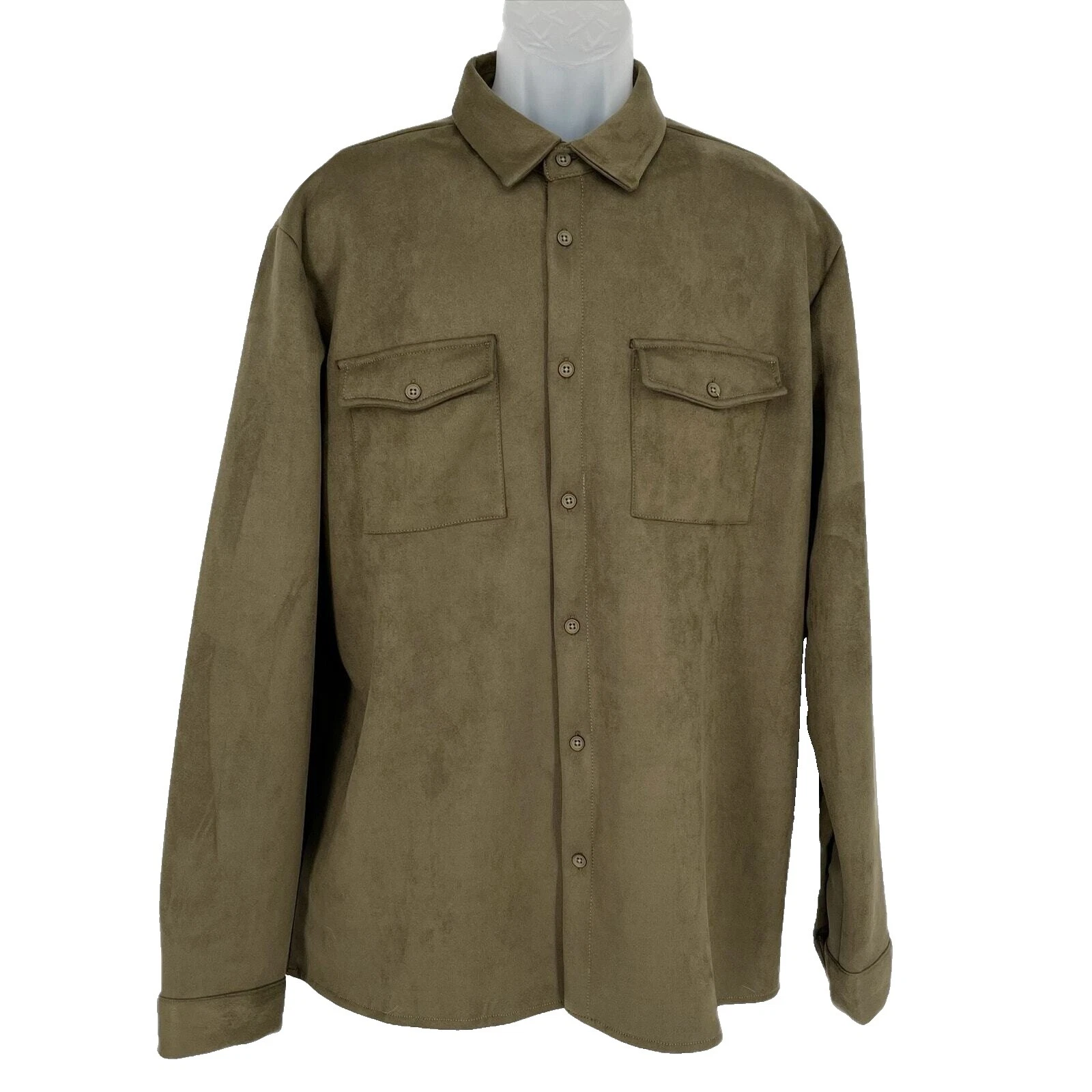 Gamuza Marrón Informal Con Botones camisas para hombres