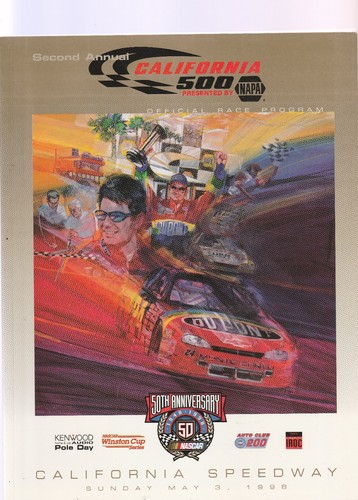 CAL 500 NAPA 1998 PROGRAM CALIFORNIA SPEEDWAY WITH POSTER  - Foto 1 di 3