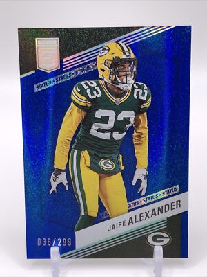2023 Donruss Elite Jaire Alexander Blue Speckle Status /299 Green Bay Packers