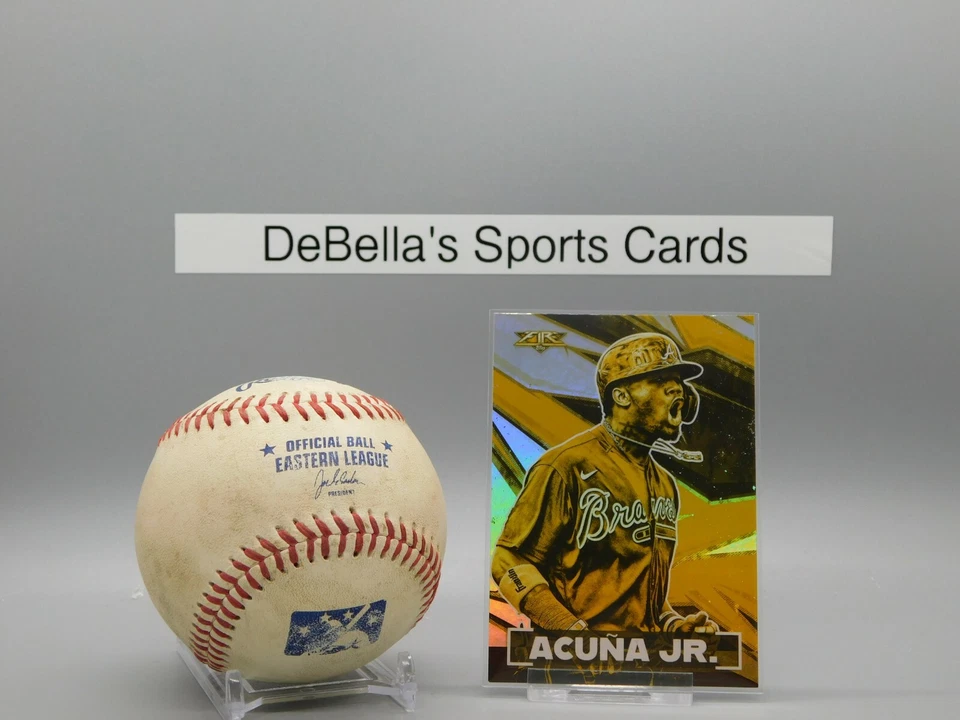 2021 Topps Fire Ronald Acuna Jr #100 Gold Minted  - Image 2 of 3