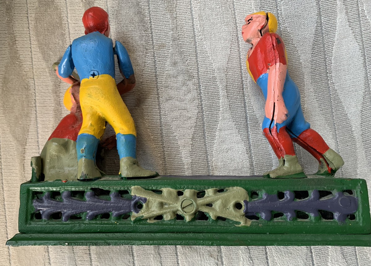 price online Reproduction Vintage Player Baseball Bank Iron