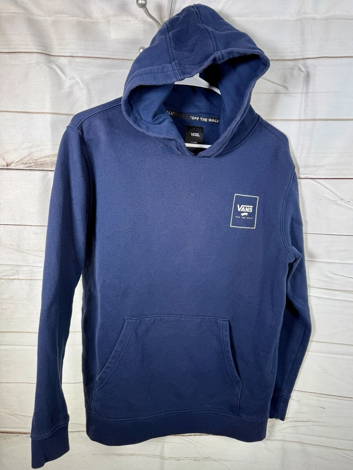 Sudadera con Capucha Vans Boy Teen XL Azul Marino Gráfico Espalda Usada en Excelente Condición Foto 3 de 4