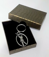 Shooter Hunter Gamekeeper, PEWTER KEY RING, for Keys, Bags, Collectables (KG37)