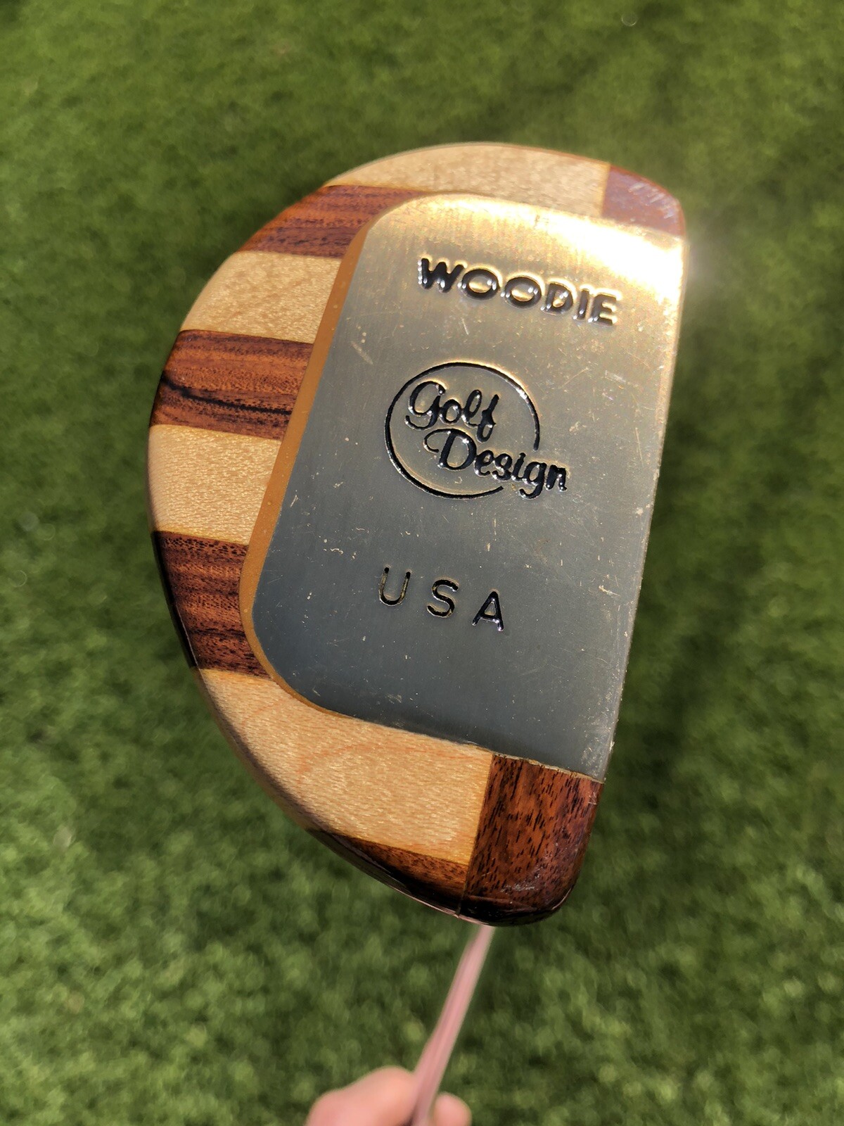 Golf Design Putter Woodie Executive Series. All Wood and Brass head 35