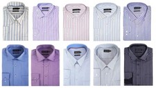 Double Two Men's Big Size Classic Stripe Formal Shirt Size 18 - 23, 10 Options