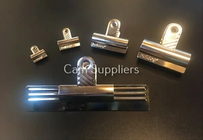 Original Bulldog Silver Metal Grip Clip Letters Binder Paper Strong Clips Chrome