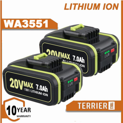 Für Worx 20V Lithium-Ionen Akku 7,0Ah PowerShare WA3553.2 WA3550 WA3551.1 WA3572