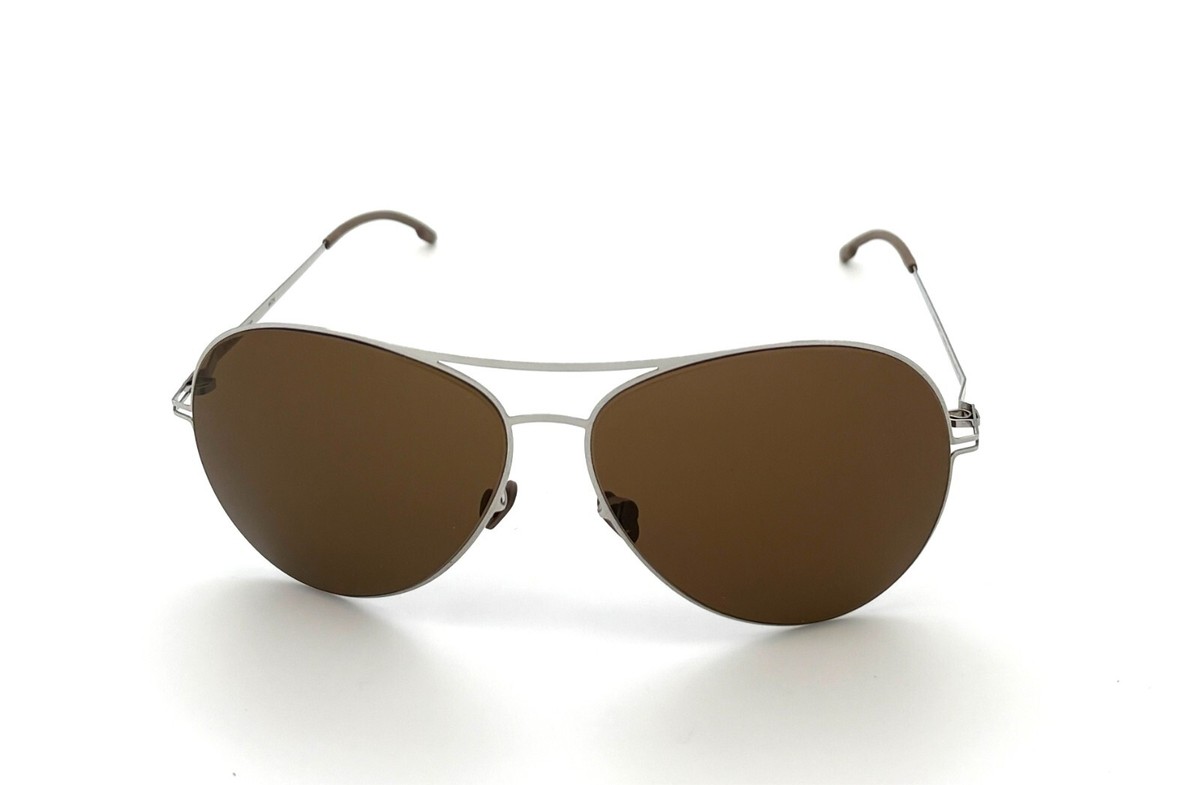 MYKITA ALVAR Shiny Silver /Brown Solid 60mm sunglasses | eBay display picture 2