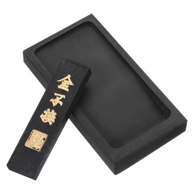 4 Zoll Chinesischer Kalligraphie Tintenstein mit Tintenstift, Rechteck Tintenstein9066
