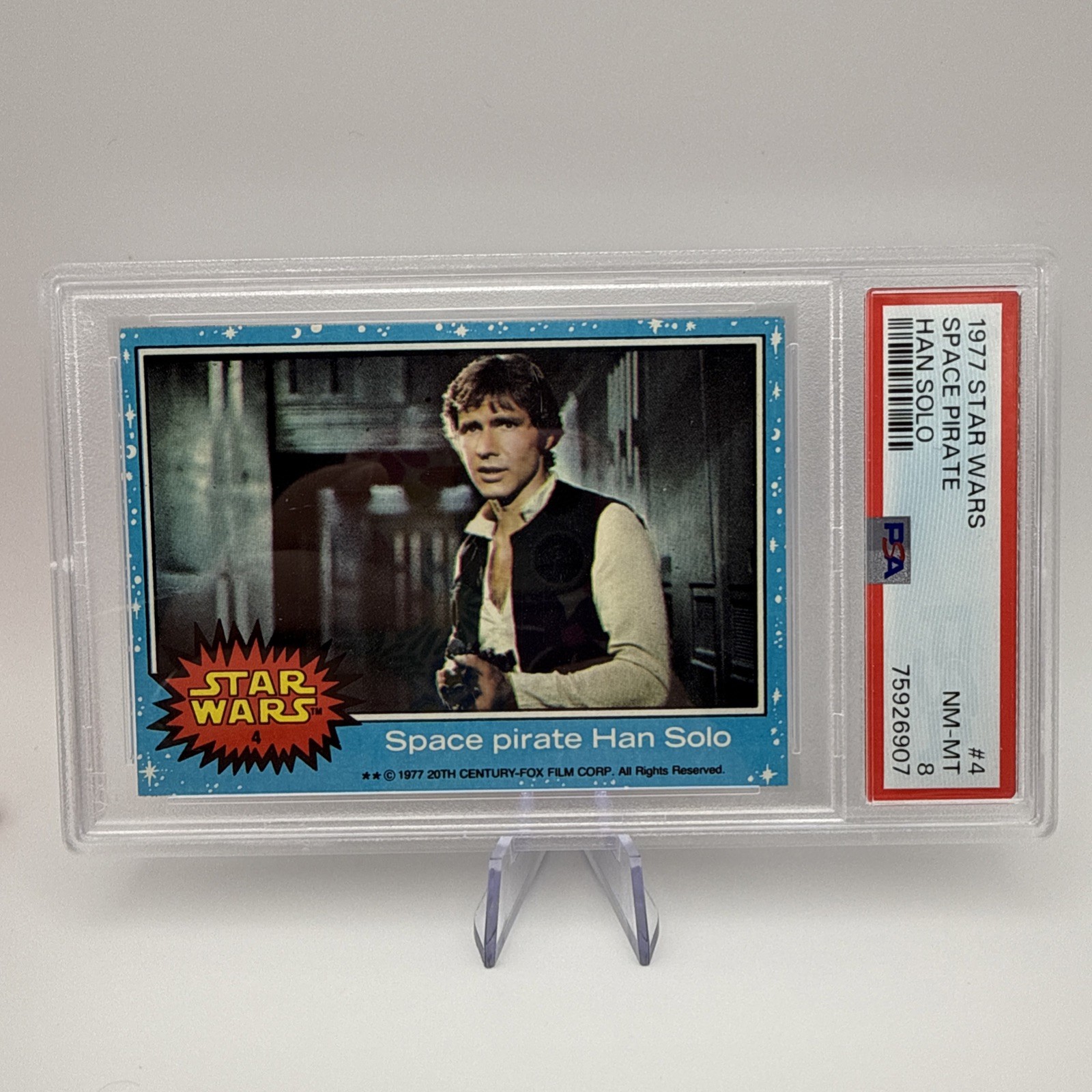 1977 Topps Star Wars #4 Han Solo Space Pirate PSA 8 NM-MT Vintage Leia Luke