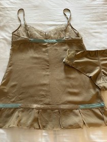 La Perla Beige Lace Camisole & Panty Set Floral Adjustable Straps 2 Pack