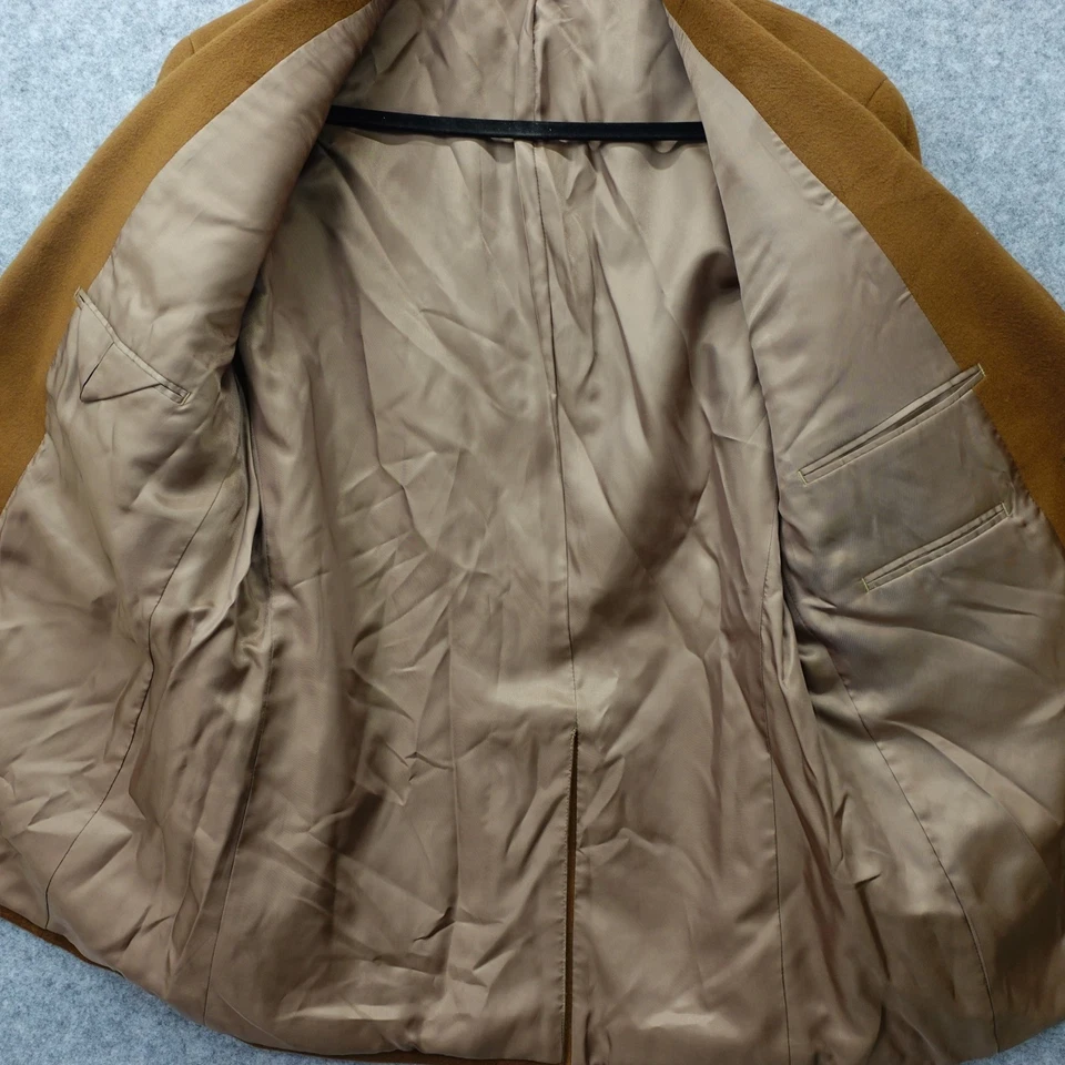 Camel Doeskin Wool Blazer Mens 40R Brown Sport Coat Jacket Classic Fall Luxury - Image 3 of 4