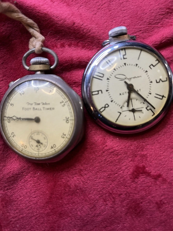 Lote de tres relojes de bolsillo no funcionales Ingraham, Elm City, True Time Tellers Foto 3 de 4