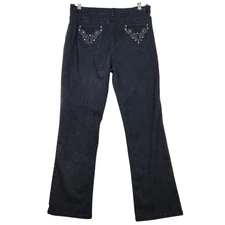 DG2 By Diane Gilman Womens Size 10 Black Embellished Back Pockets Stretch Jeans