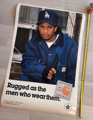 VTG EAZY-E  (1989) AD POSTER RARE CARHARTT USA UNION  - 24  X 36  PROMO RP NWA