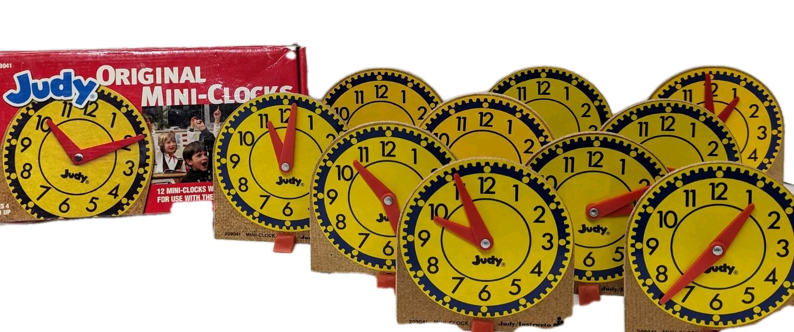 Judy Educational Aids ORIGINAL MINI-CLOCKS Set of 10 Kids Tell Time Learning