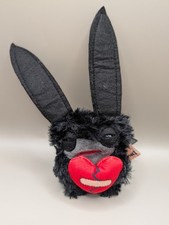 Fuggler Zuru Keyring Black Bunny Plush Keychain Clip On Lord Long Ears 5" NWT
