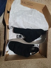 Ugg Women's Fluff Yeah Black Furry Sheepskin Slide Slippers Slingback Strap Sz 7