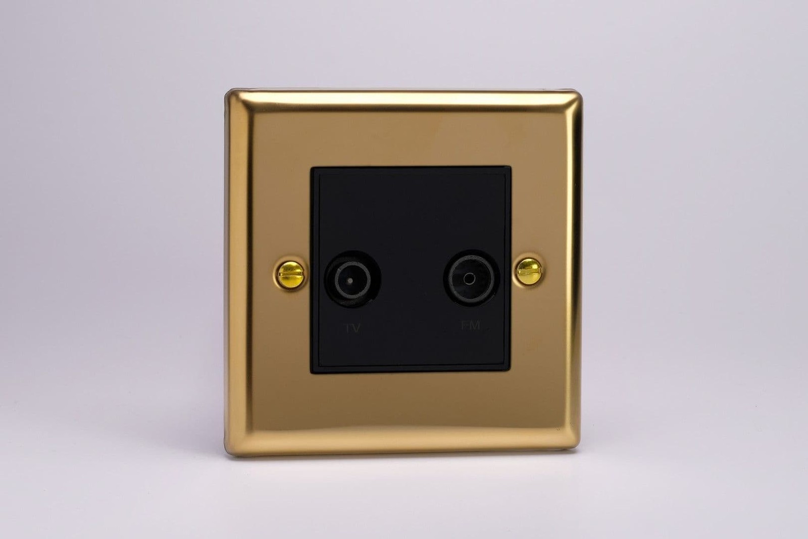 Varilight XVTVFMB Classic Victorian Brass 2 Gang Diplex Socket, TV/FM