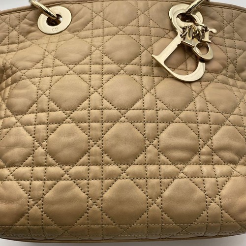 Dior Tasche Lady Dior Cannage Handtasche Gold Beige Leder Gesteppt Aus Japan - Bild 11 von 20