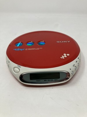 Sony CD Walkman D-EJ360 Portable Compact Disc Player Psyc Pulse Red Tested Works