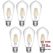 Vintage Edison Bulb 4W,Equivalent 40W 6 Count Pack of 1 Warm White 2700k