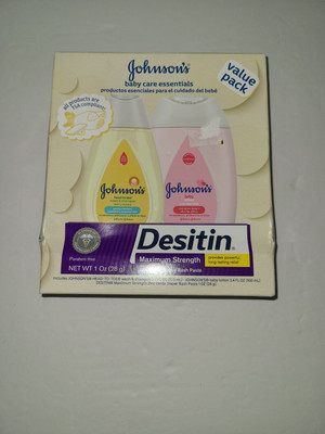 Johnson's Care Essentials Gift Set Skincare Set with Body Wash, Shampoo & Lotion
