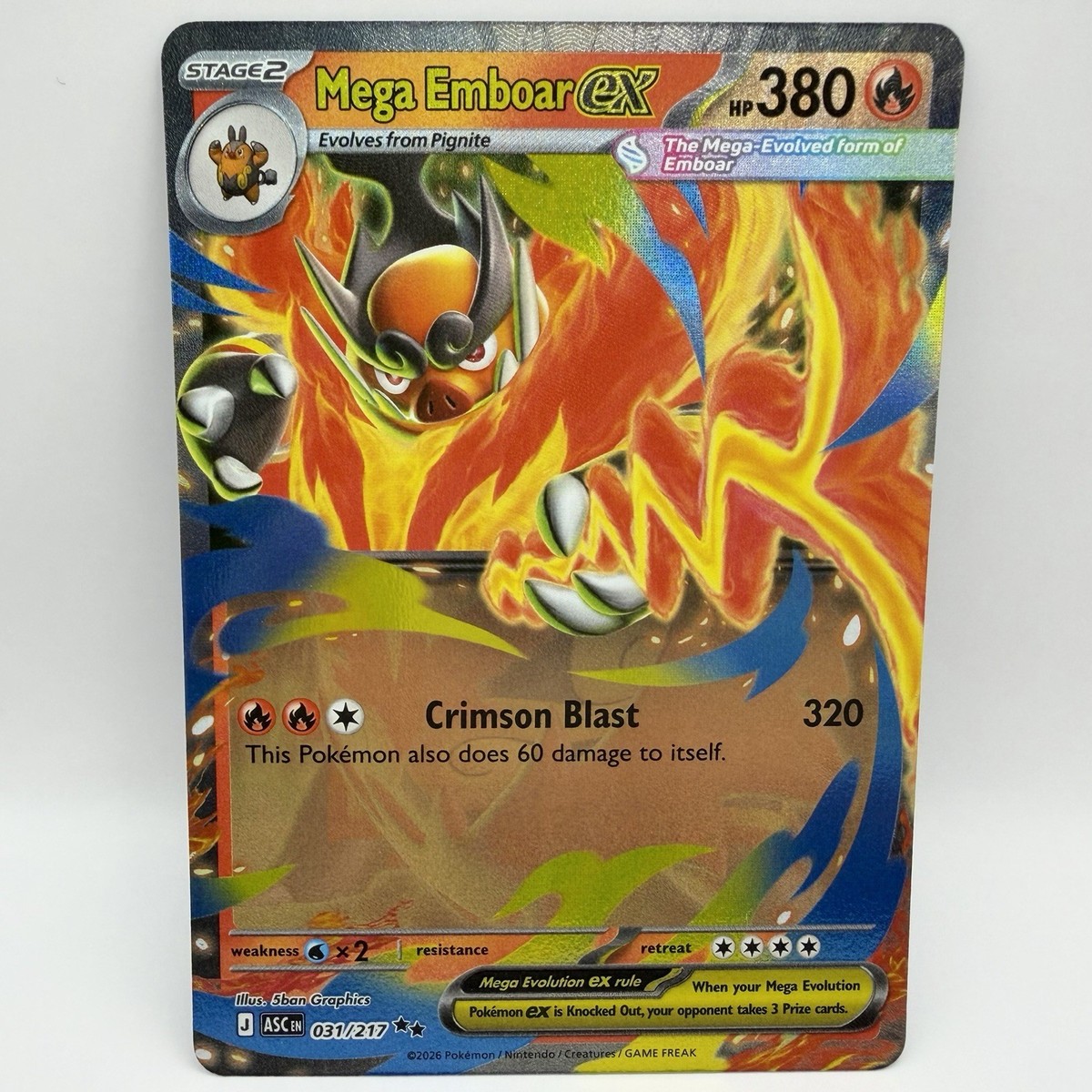 Mega Emboar EX 031/217 Pokémon ME: Ascended Heroes Double Rare