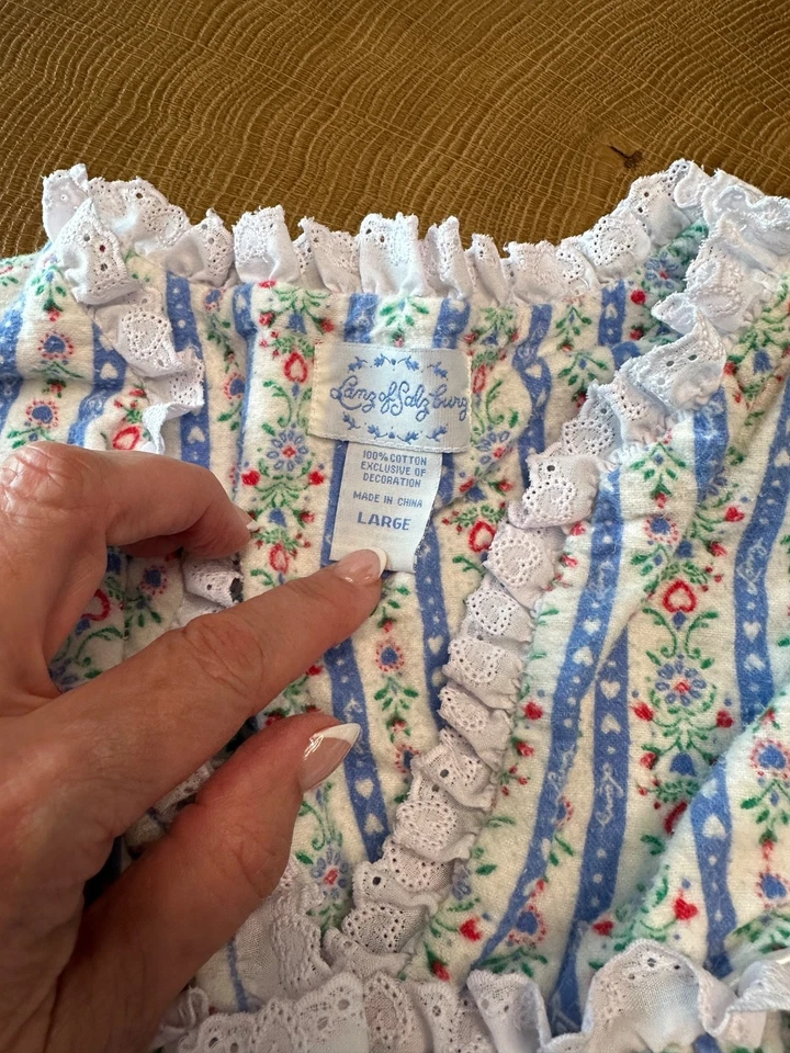 CAMISÓN LANZ OF SALZBURG FRANELA CORAZÓN FLORAL MUJER TALLA L Foto 3 de 4