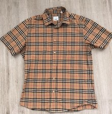 Authentic Burberry London Men s Nova Check Shirt - Tan/Beige Plaid - SZ Medium