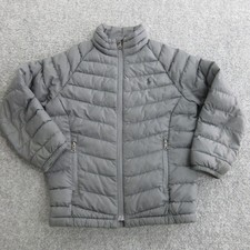 Polo Ralph Lauren Jacket Kids 6 Gray Quilted Puffer Full Zip Winter Coat