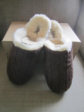 NEW UGG AUSTRALIA BROWN SWEATER KNIT SCUFFETTE 5729 WOMEN'S SLIPPERS USA SIZE 9